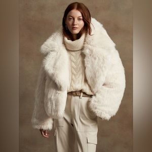 BANANA REPUBLIC Reversible Faux Fur Down Jacket